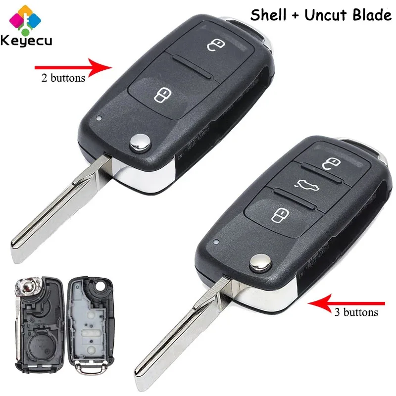 Guscio Chiave Pieghevole 3 Pulsanti - Custodia Di Ricambio Per Telecomando Auto - Nero