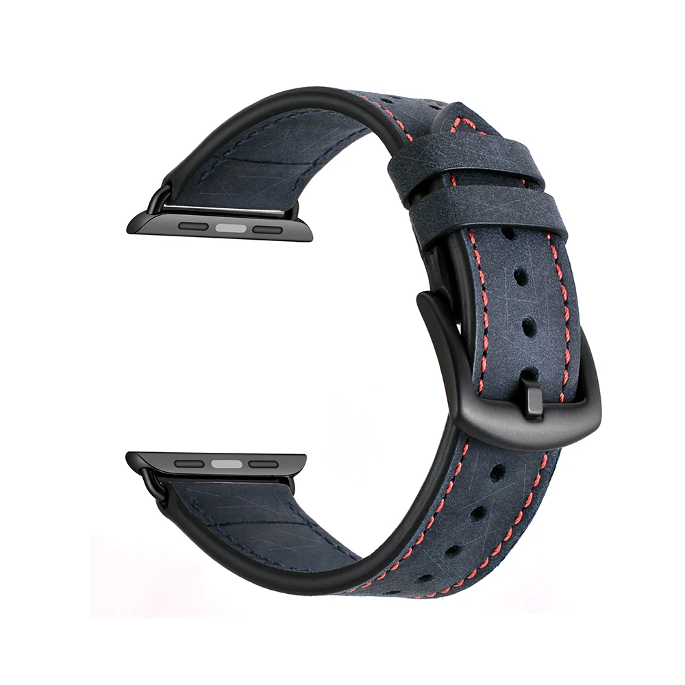 VIOTOO модный ремешок синего цвета для часов iwatch 5 4 3 2 1 для Apple Watch кожаный ремешок 42 мм 38 мм 40 мм 44 мм