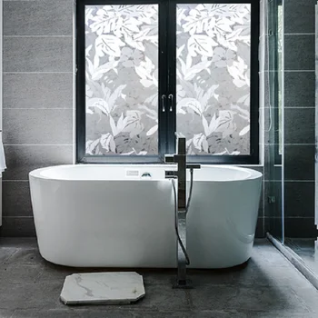 

Leaf Pattern Window Sticker Static Cling Translucent Multiple Size Window Door Cabinet Table Decoration Film 17.77''by78.7''