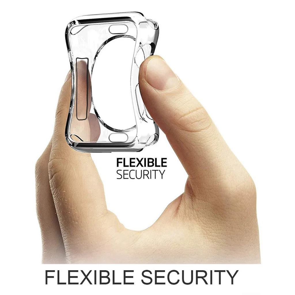 

Clear TPU Bumper Case Cover For IWatch Series 5 40mm 44mm Shell Soft TPU Screen Protector