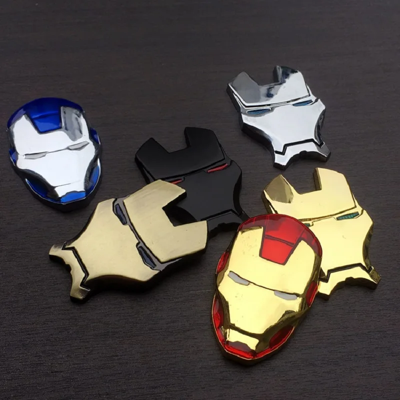 3D Chrome Metal Iron Man for Car Emblem Stickers Decoration The Avengers Decals Exterior Accessories Silver Gold Car Styling