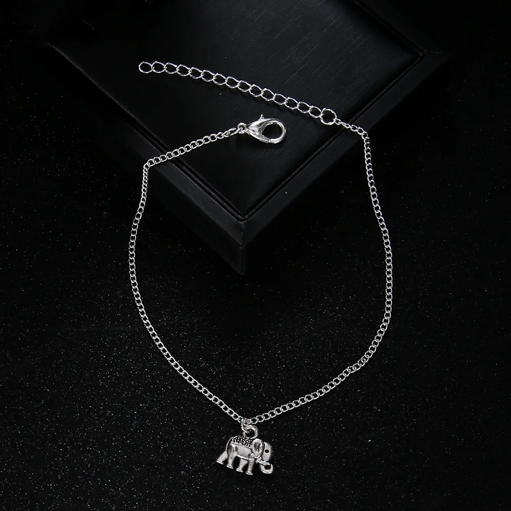 Europe And America Accessories Thailand Auspicious Baby Elephant Pendant Women's Anklet Single Layer Simple Elephant Anklet
