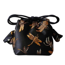 Китайский винтажный мешок для хранения, тканевые пакеты с вышивкой, чайная чашка, держатель для чайника, тканевый мешок ручной работы, роскошный пакет, аксессуары для чайной посуды