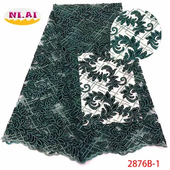 

NIAI African Velvet Lace Fabrics 2019 High Quality Nigerian Lace Fabrics With Sequins Lace Material For Women Dress XY2876B-1