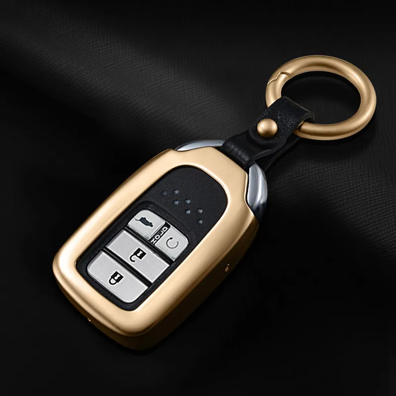 

Car aluminum key case remote key ring buckle keyless smart protective cover decoration For Honda crv CR-V 2017 2018 2019