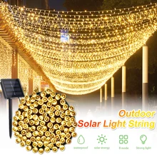 

LED Solar String Lights Waterproof Bright Outdoor String Fairy Lights With 8-Mode For Party Wedding Garden Courtyard Xmas Decor