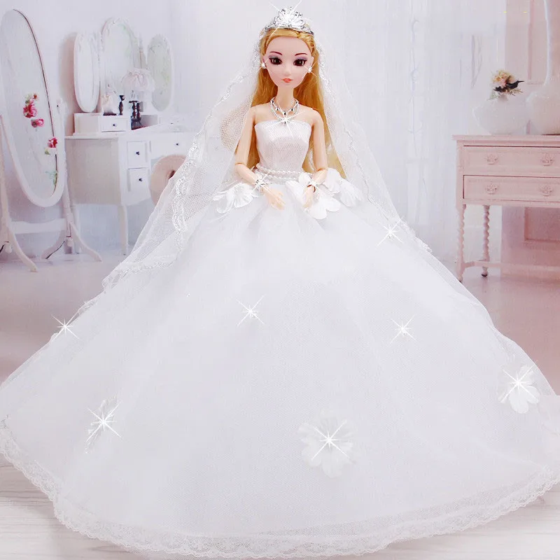 40 см DIY Фэнтези белое свадебное платье для девочек принцессы BJD куклы 1/4 весы