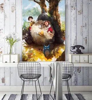 

[Self-Adhesive] 3D Murals For My Neighbor Totoro 719 Japan Anime Wall Paper mural Wall Print Decal Wall Murals Belly