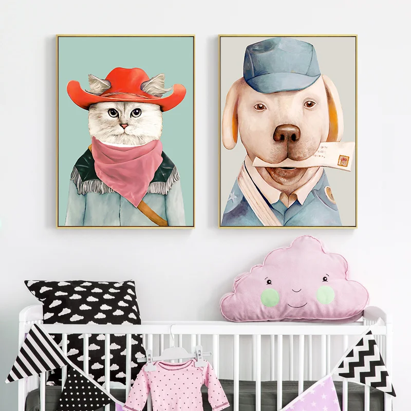 Animal Decoration Sheets Picture Wall Art Poster Children's Canvases