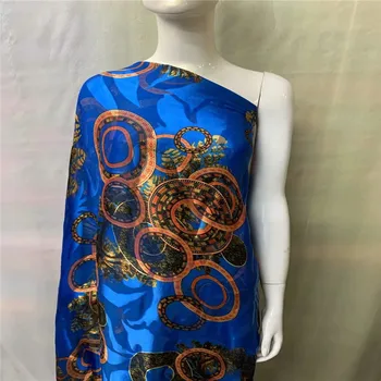 

High quality silk fabric for lady dress printing george silk fabric African metallic silk fabric 114cm/8mm 5 yards LXE05179