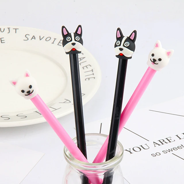 Wholesale Bulk Retractable Kawaii Gel Pens Elegant Cute Dog Design