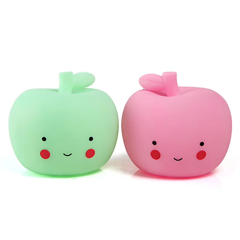 Led красочные мягкие Apple маленький ночник силиконовые оригинальность Детские энергосберегающие прикроватные детские лампы игрушка украшение на Рождество дома