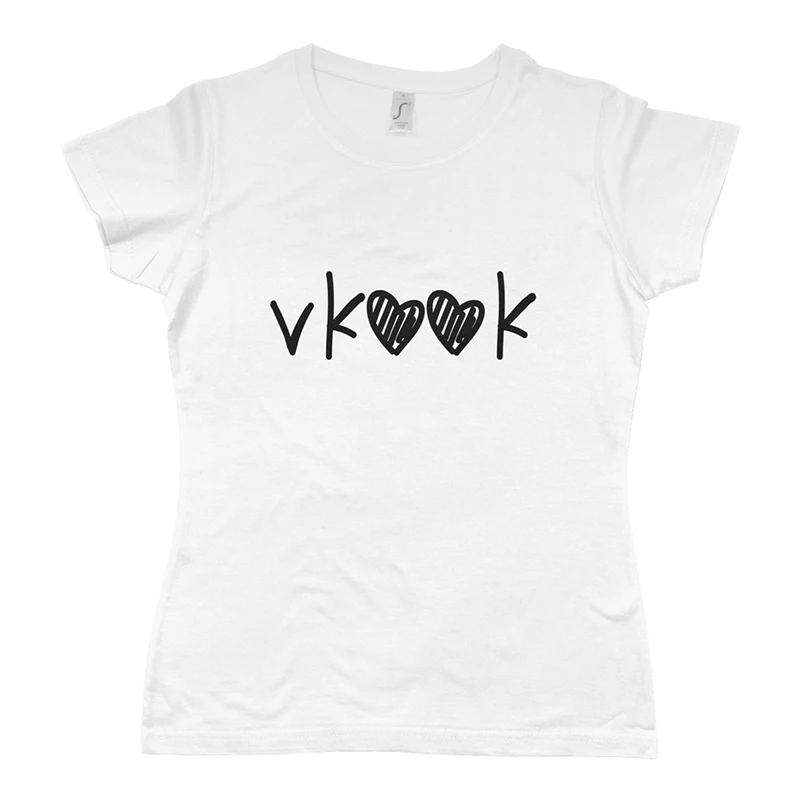 Vkook Футболка женская Kookie товар Hoseok Корейская футболка одежда Топы для молодых