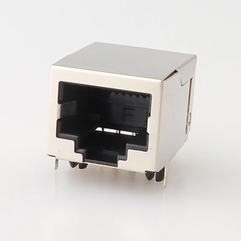

RJ45 connector PCB18H 8P8C Modular Plug with shield Head Metal 8 wires Female PCB Right Angle Board Jack Crimp Network Connector