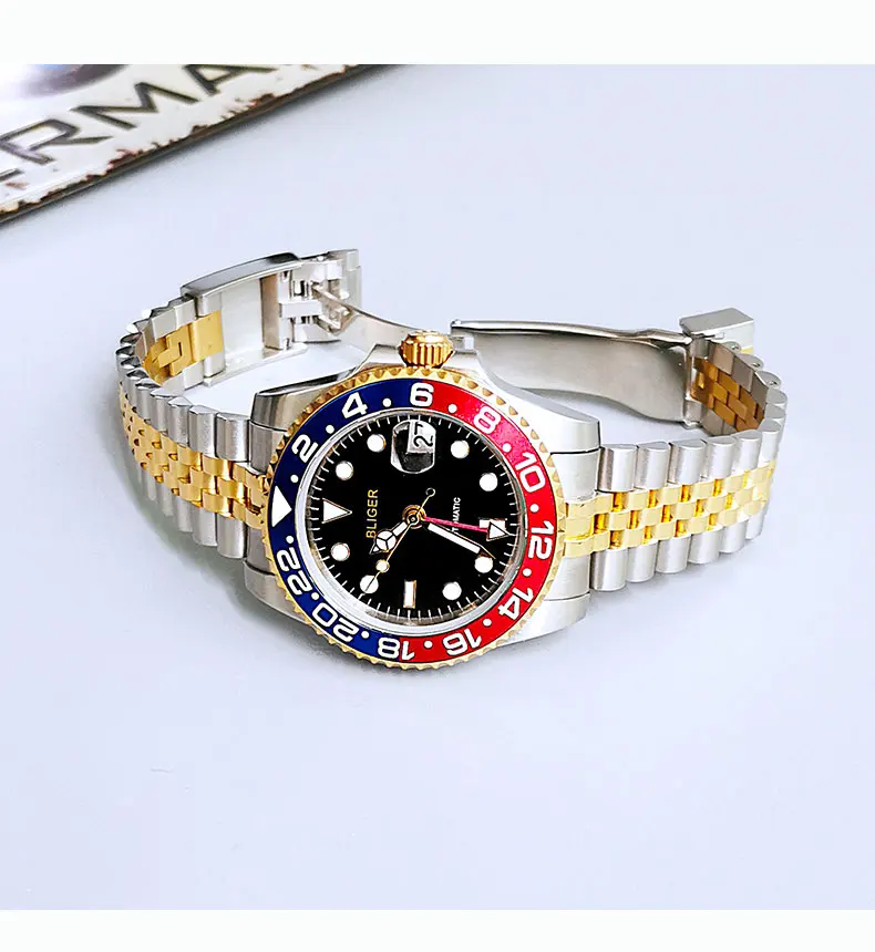 assista auto enrolamento à prova d40 água relógio 40mm