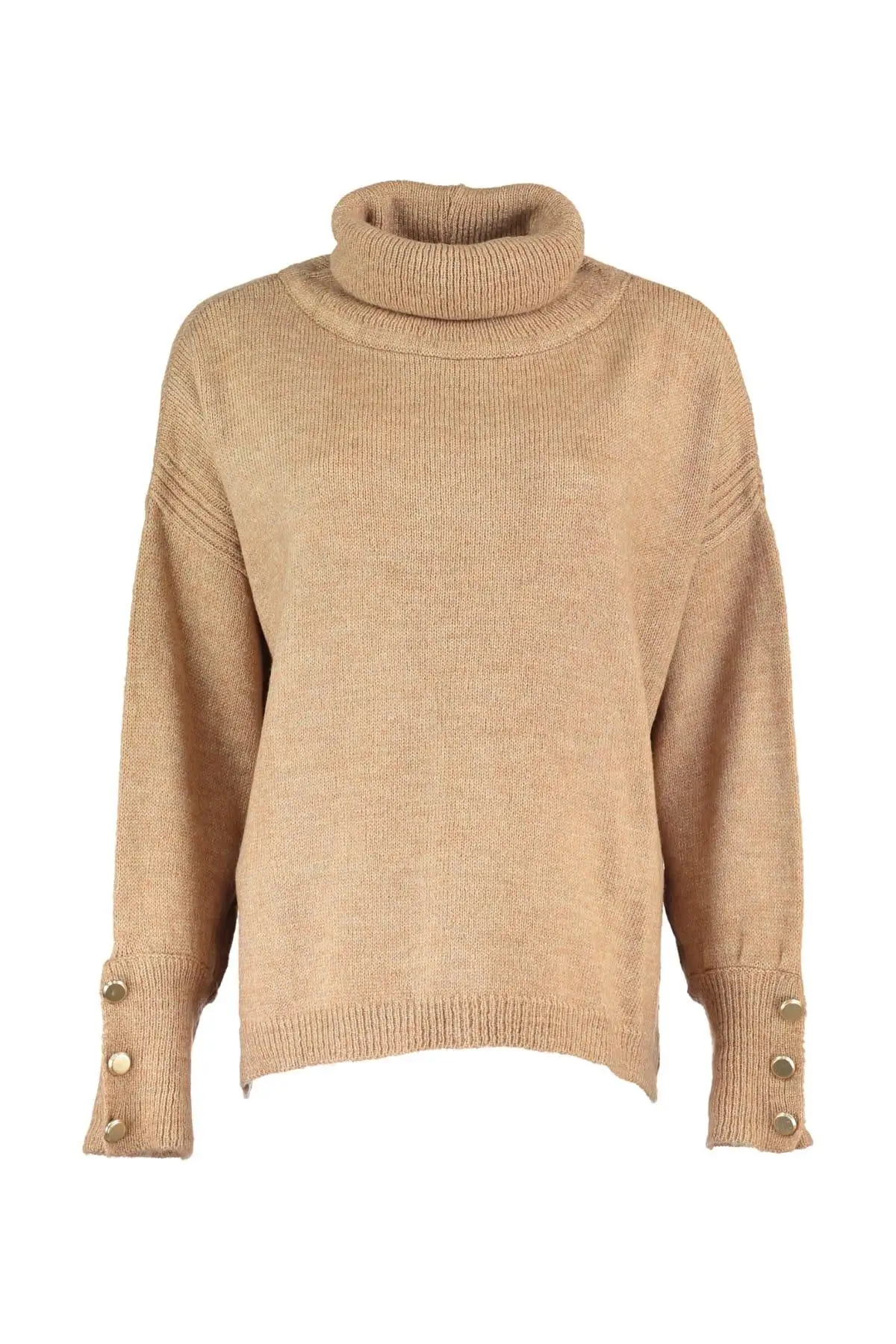 

Trendyol WOMEN-Camel Accessory Detailed Knitwear Sweater TWOAW20ZA0027