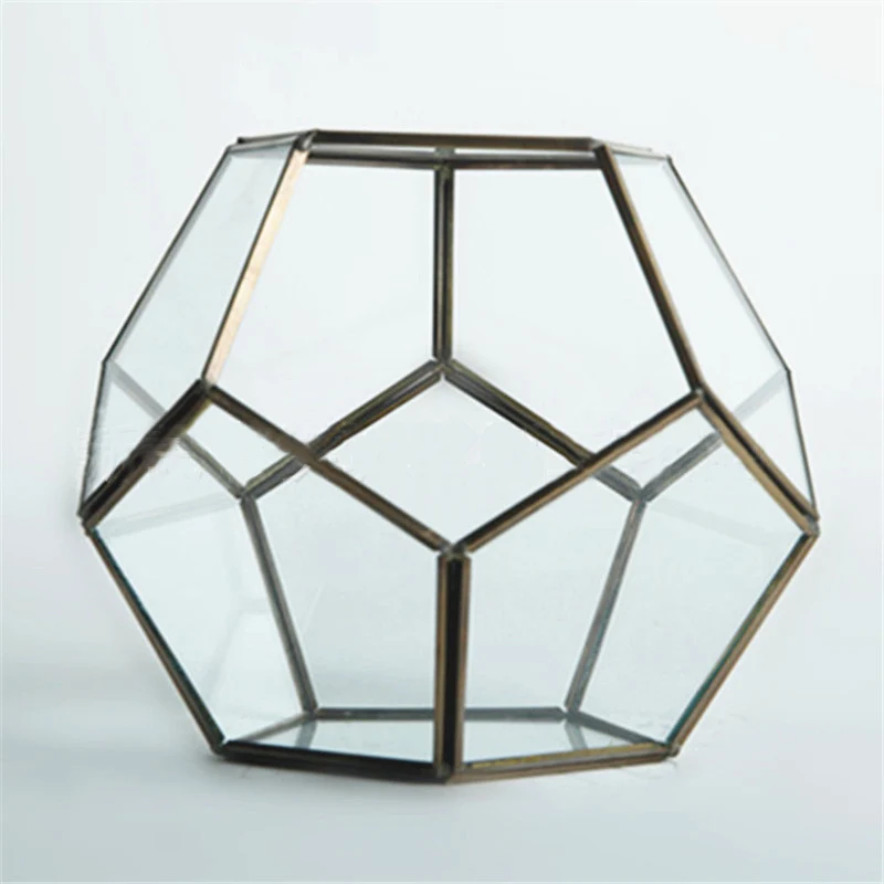 bronze 16x16x15cm Полихедрон стеклянный цветочный горшок для суккулентов геометрический Террариум контейнер плантатор для орхидеи Садоводство для подоконника настольное, для выставки - Цвет: bronze 16x16x15cm