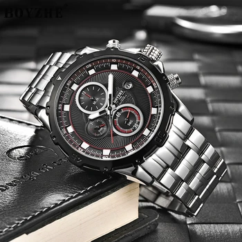 

BOYZHE Business Automatic Mechanical Watch Men Watch Top Brand Luxury Clock Waterproof Luminous Month Calendar Week Reloj Mujer