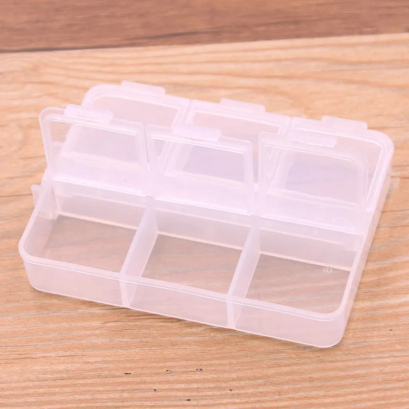 1Pcs 2 Styles 6/8 Grids Compartment Plastic Storage Box Jewelry Earring Bead Screw Holder Case Display Organizer Containe | Украшения и