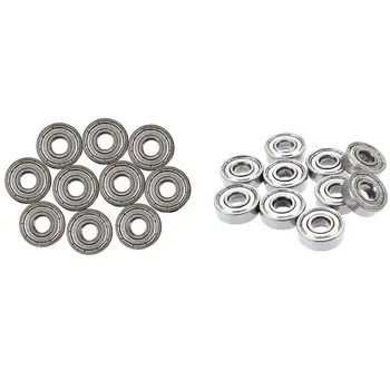 

20 Pcs Ball Bearings Miniature Deep Groove Ball Bearings Bearing Steel 608ZZ 8 x 22 x 7mm & 607ZZ 19 x 7 X6mm
