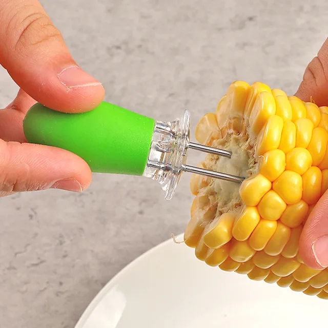 2Db Kukoricatartó Rozsdamentes Acél Csap Műanyag-Forró Fogantyú Hordozható Bbq Hús Nyárs Villák Szerszám Konyhakert Kiegészítők - Image 4