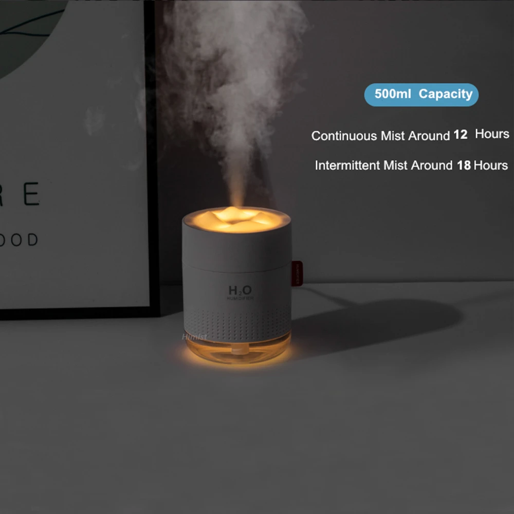 Ultrasonic Air Humidifier 500ML Snow Mountain USB Aroma Essential Oil Diffuser Heavy Mist Ultra Qui