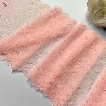 

3y/lot width 18cm pink soft lace elastic stretch lace trim summer lingerie lace trim DIY accessory garment material