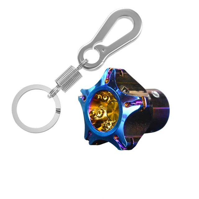 Universal Motorcycle Keychain Modified Key Cover CNC Key Bit Pentagonal Hexagon Key Head Cover Decorative Key Ring Car Accessory pentagon set 5