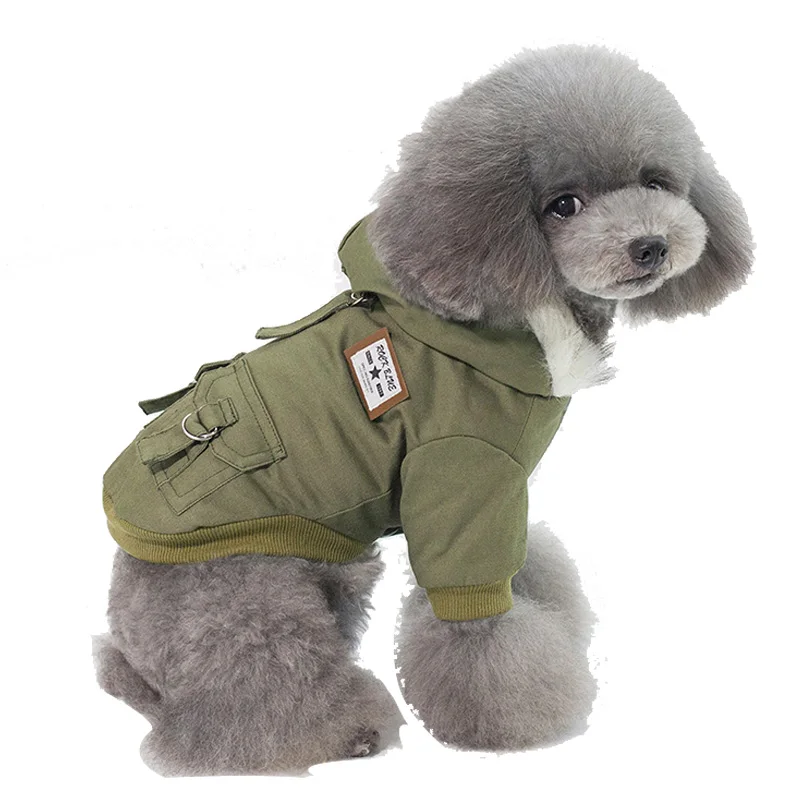 2022 Simple Design Two Feet Hooded Winter Dog Clothes Sxxl Size Super Warm And Soft Cotton