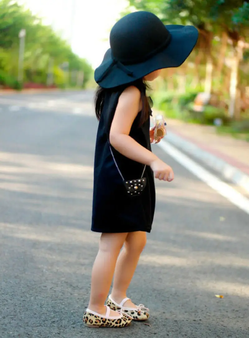 Модная детская шляпа в английском стиле в стиле ретро для девочек, большая шляпа с бантом, пляжная шляпа, шляпа от солнца, шапки унисекс, одноцветные, на бретельках