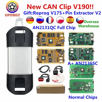 

Can Clip V190 Diagnostic Interface Gold Full PCB AN2131QC AN2136SC Full Chip Can Clip OBDII Car Repair Tool Diagnostic Scanner