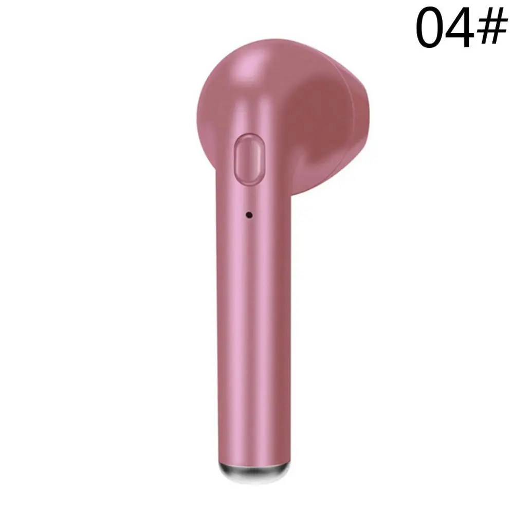 Беспроводная Bluetooth гарнитура I7s TWS наушники Bluetooth гарнитура стерео Bluetooth гарнитура с зарядным ящиком для всех смартфонов - Цвет: right pink a cable