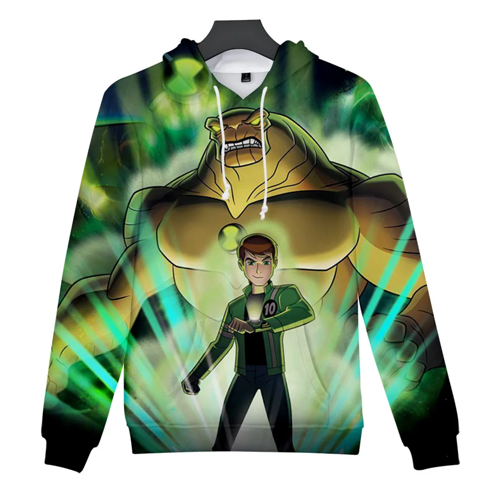 Лидер продаж, худи с 3D принтом Ben 10 модная теплая толстовка с капюшоном для мальчиков и девочек милый Повседневный свитер Ben 10