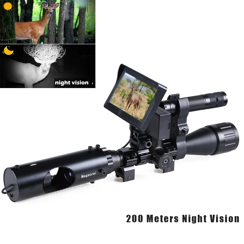 200M Night Vision Riflescope Hunting Scopes Sight 850nm Infrared LED Night Clear Vision Device Outdoor Hunting Riflescope Camera|Night Visions| - AliExpress