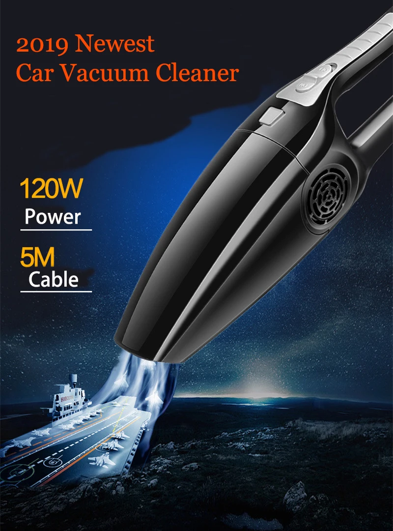 DC 12V светодиодные ленты Портативный 120 Вт автомобильный пылесос 5 м Мощность кабель для сухой и влажной уборки ручной автоматическая электрическая Приспособления очиститель автомобиля