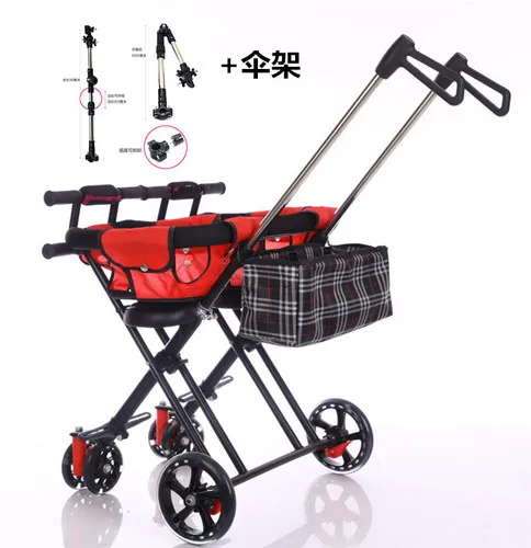 Light Weight Twin Baby Stroller Big Wheel Double Seats Push Trolley Children Twin Travel Tricycle Infant Easy Fold Baby Carriage - Цвет: 05