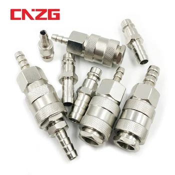 

2PCS European Standard EU Euro Type Pneumatic Fitting Quick Coupling Connector Coupler For Air Compressor 6mm 8mm 10mm Hose Barb