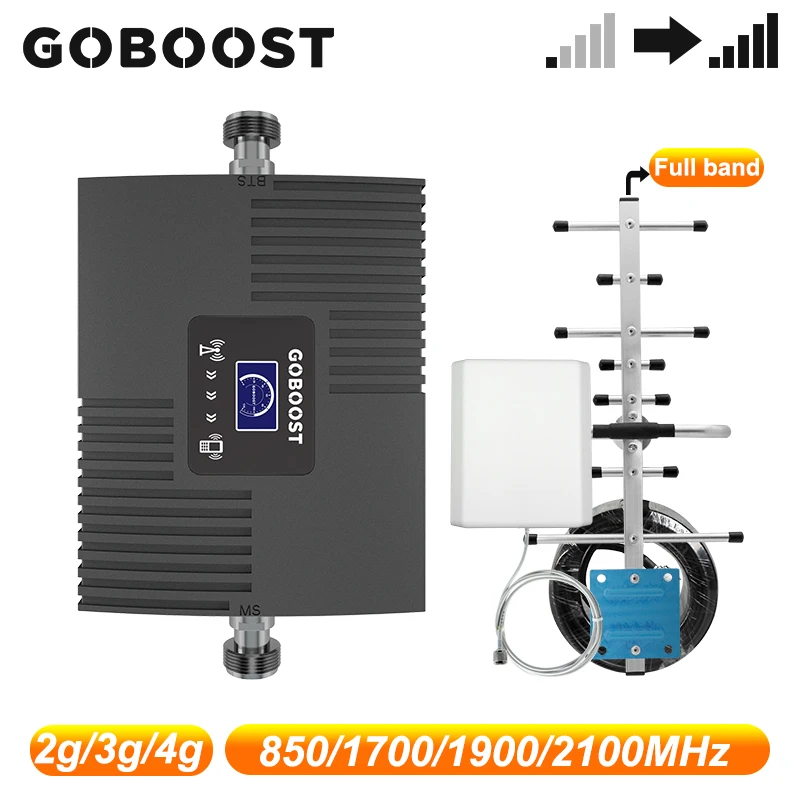 Усилитель сигнала GOBOOST 2g 3g 4g 850 1700 1900 UMTS 2100 МГц сотовый усилитель один Ретранслятор