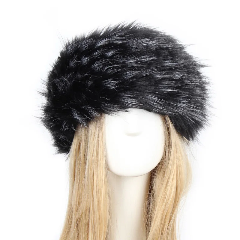 orange mad bomber hat Winter Thick Furry Hairband Fluffy Faux Fur Women Girl Fur Headband Hat Winter Outdoor Earwarmer Ski Hats Snow Cap Wholesale brown leather bomber hat