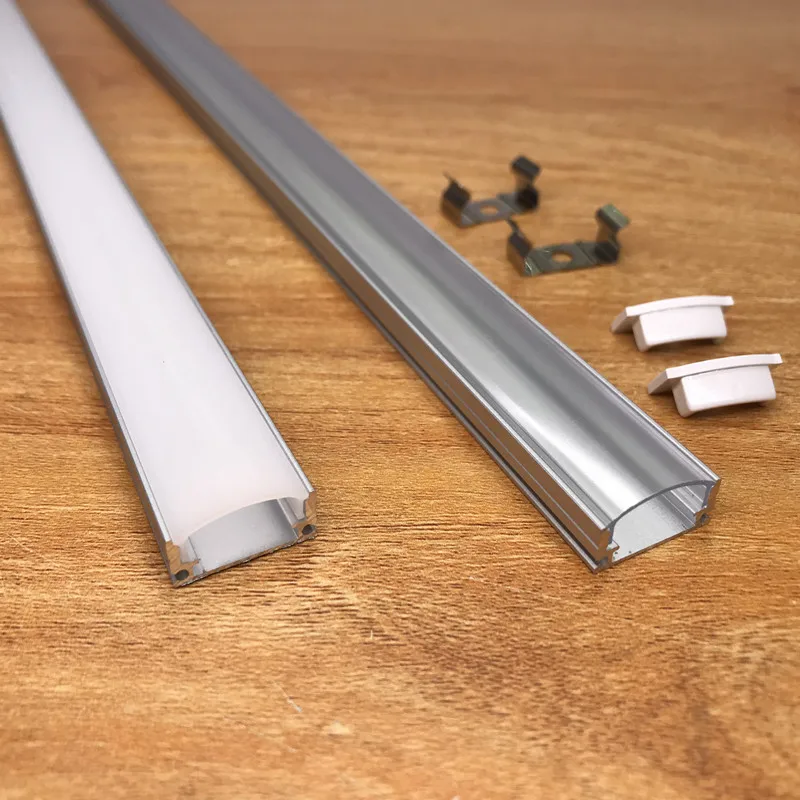 2-30pcs / lot 0.5m / pcs LED Aluminum profile for 5050 3528 5630 milky white LED strip/channel transparent cover