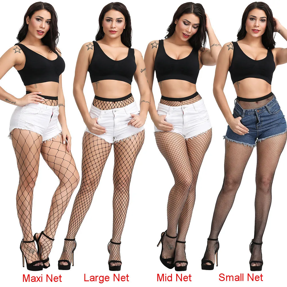 Fishnet Thigh High Nylon Stockings for Women