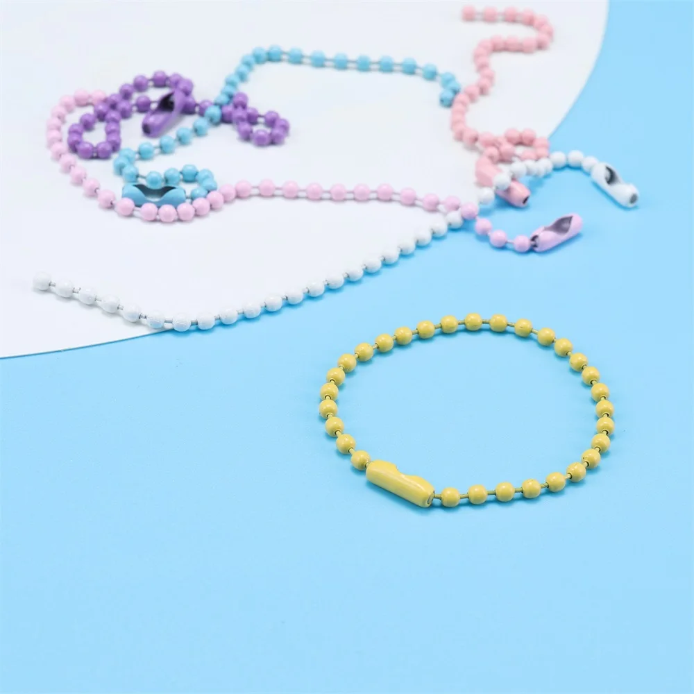 20/40/60/80pcs Ball Bead Chains Fits Key Chain/Dolls/Label Hand Tag Connector For DIY Bracelet Jewelry Making Accessorise 11.5CM