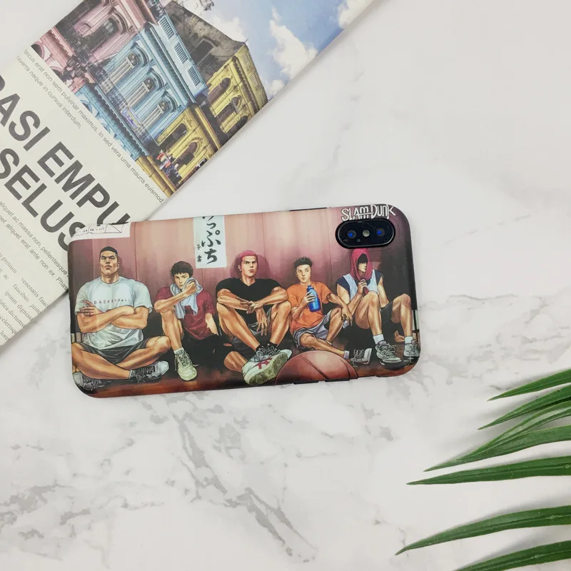 Anime Slam dunk Hanamichi Kaede basketball Phone case for coque iPhone 7 6s 8 6 Plus X XR xs max case silicone for iPhone 8 case