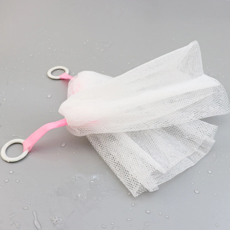 

20*10cm Pull Ring Foaming Net Cleanser Bathroom Cleaning Tool Foam Face Wash Japanese Style Handmade Soap Foaming Net