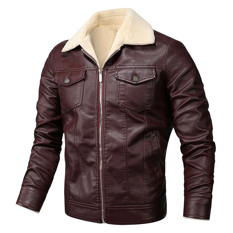 

Fashion Brand Men's Retro PU Jackets 2020 Men Slim Fit Motorcycle Leather Jacket Outwear Male Warm Bomber Military Outdoor Coat