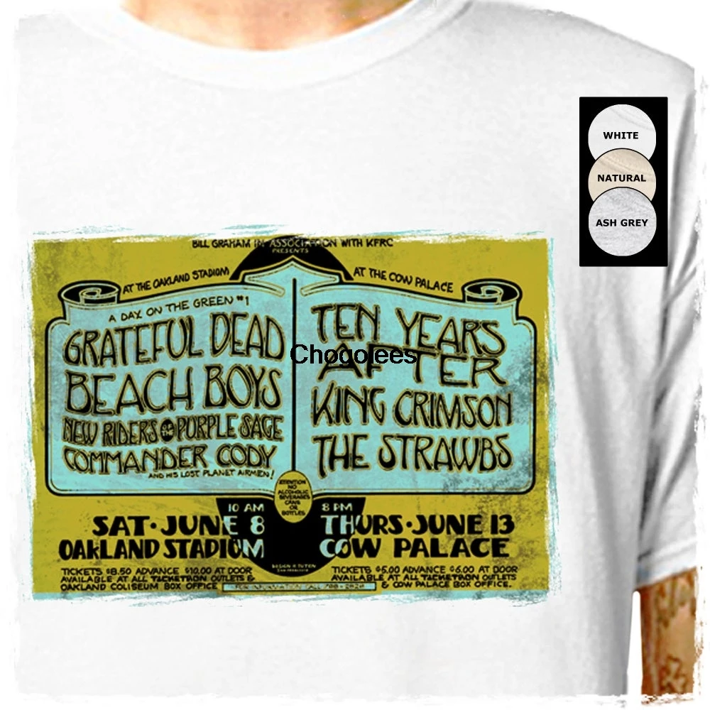 Cotton T Shirt grateful dead beach boys 