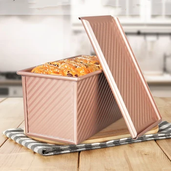 

Aluminium Alloy Non Stick Waved Toast Baking Mold Practical Kitchen Cake Bakeware Loaf Pan Making Toast With Lid Easy to Clean