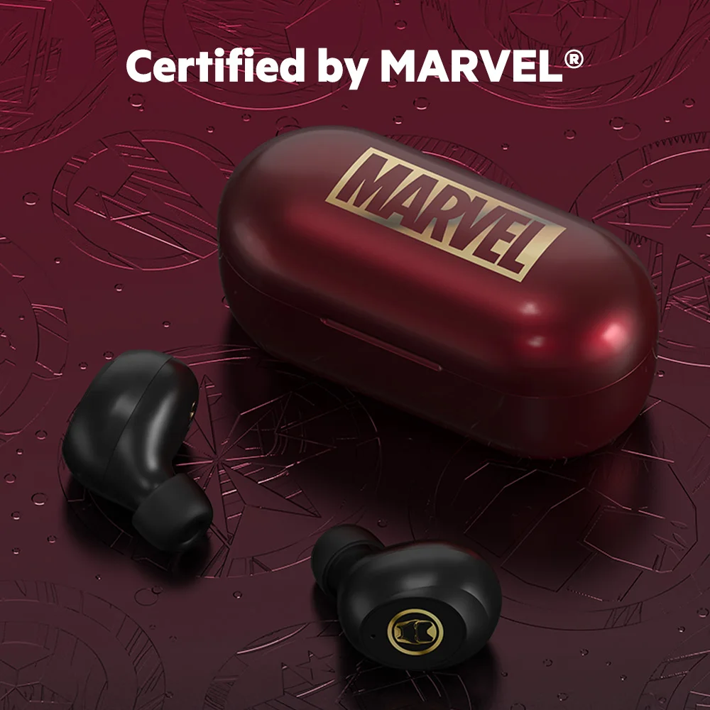 New Marvel Certified Bluetooth V5.0 Wireless Earphones Iron Man Mini TWS Wireless Stereo  Captain America
