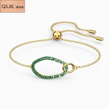 

QSJIE High quality SWA, new style, new popular oval charm bracelet Glamorous fashion jewelry