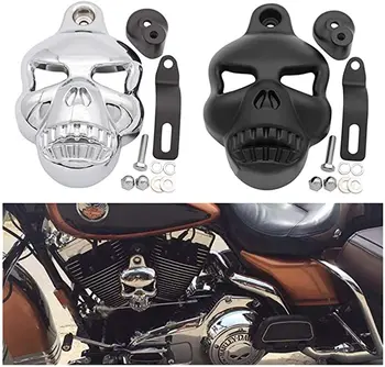 

Motorcycle Aluminum Skull Horn Cover Cowbell For Harley Dyna Sportster Softail V-Rod Glide